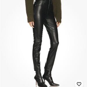 Veronica Beard Maera High Rise Black Faux Leather Skinny Pants size 26